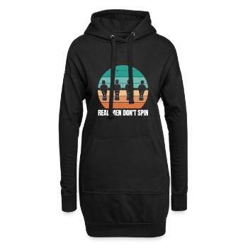 Fußball - real men dont spin - Hoodie-Kleid - Schwarz - Vorne
