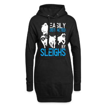 Traîneau Chiens de traîneau - Sweat-shirt à capuche long Femme - noir - Devant