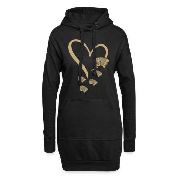 Accordéon Coeur Accordéoniste Accordéoniste Musi - Sweat-shirt à capuche long Femme - noir - Devant
