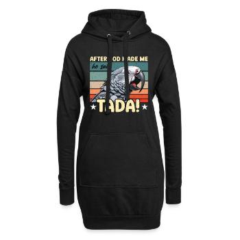 Gris africain après que Dieu m’ait créé, il a dit ornithologue - Sweat-shirt à capuche long Femme - noir - Devant