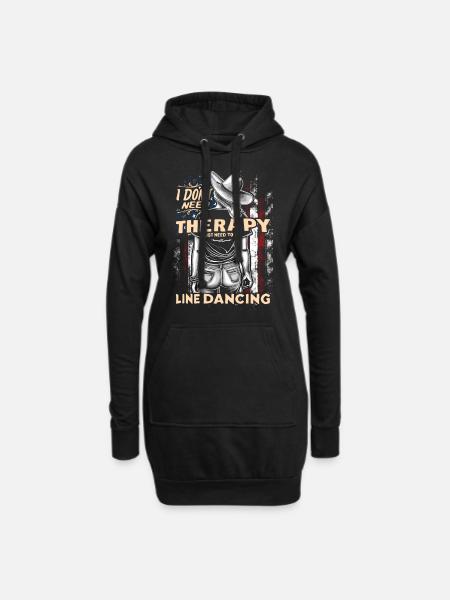 I dont need Therapy Line Dance | Linedancing - Hoodie-Kleid - Schwarz