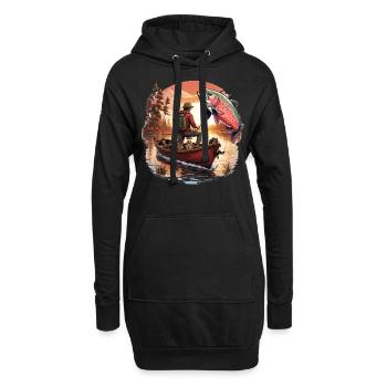 Barsch-Fisch - Hoodie-Kleid - Schwarz - Vorne