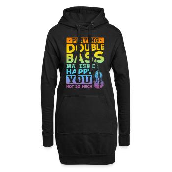 Playing Double Bass - Double Bass Player - Hoodie-Kleid - Schwarz - Vorne