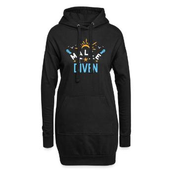 Malle Diven - Hoodie-Kleid - Schwarz - Vorne