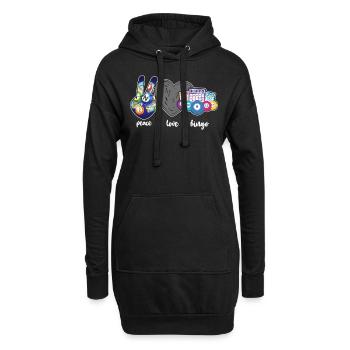Joueur de bingo Peace Love Bingo - Sweat-shirt à capuche long Femme - noir - Devant
