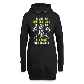 Tshirt pompier pompier pompier pompier 112 - Sweat-shirt à capuche long Femme - noir - Devant