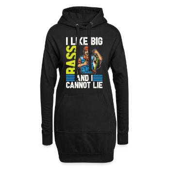 Pêche à l’achigan J’aime le gros achigan et je suis amateur de pêche - Sweat-shirt à capuche long Femme - noir - Devant