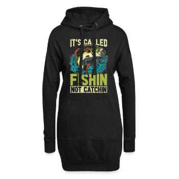 Pêche à l’achigan C’est ce qu’on appelle le poisson dans l’achigan à grande bouche - Sweat-shirt à capuche long Femme - noir - Devant