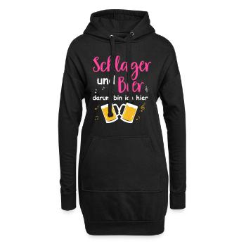 Schlager Tshirt Damen Schlagerparty Kostüm Party - Hoodie-Kleid - Schwarz - Vorne