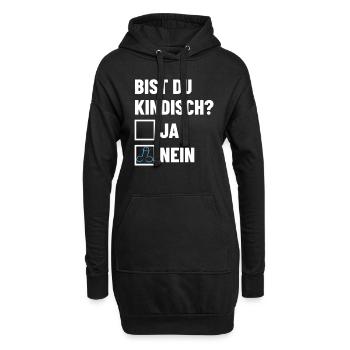 Bist du kindisch? Ankreuzen - Pimmel - Hoodie-Kleid - Schwarz - Vorne