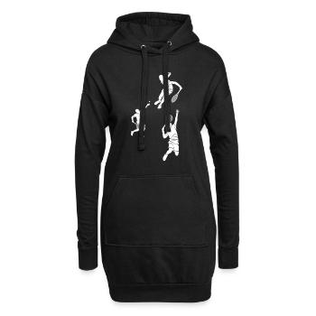 Silhouettes de joueur de squash Joueur de squash - Sweat-shirt à capuche long Femme - noir - Devant