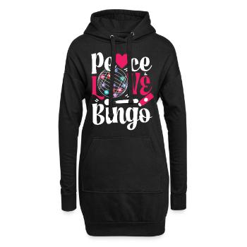 Joueur De Bingo Fille Paix Amour Bingo - Sweat-shirt à capuche long Femme - noir - Devant
