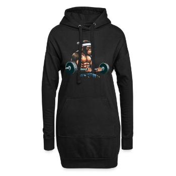 Tshirt de gymnastique drôle fitness entraînement gym - Sweat-shirt à capuche long Femme - noir - Devant