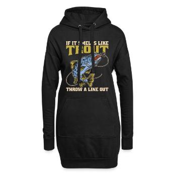Pêche à la truite si ça sent la truite Pêche sportive - Sweat-shirt à capuche long Femme - noir - Devant