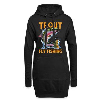 La pêche à la mouche à la truite aime la pêche sportive - Sweat-shirt à capuche long Femme - noir - Devant