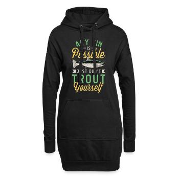 Trout Fishing Any Fin Is Possible Just Fly Fishing - Hoodie-Kleid - Schwarz - Vorne