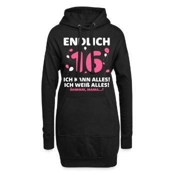 Enfin 16 Je peux tout faire, je sais tout - Sweat-shirt à capuche long Femme - noir - Devant