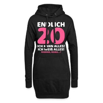 Endlich 20 Ich Kann Alles Ich Weiß Alles - Hoodie-Kleid - Schwarz - Vorne
