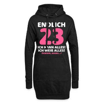 Endlich 23 Ich Kann Alles Ich Weiß Alles - Hoodie-Kleid - Schwarz - Vorne