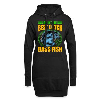Nur der beste Fang Barschfische - Hoodie-Kleid - Schwarz - Vorne