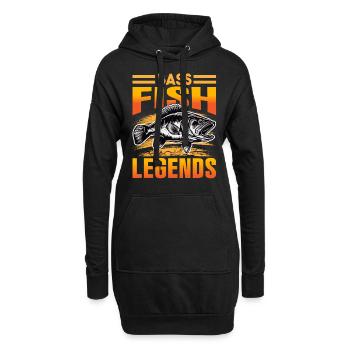 Barschfisch-Legenden - Hoodie-Kleid - Schwarz - Vorne
