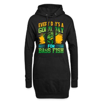 Jeder Tag ist ein guter Tag für Barschfische - Hoodie-Kleid - Schwarz - Vorne