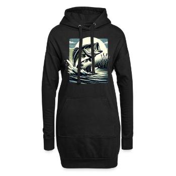 Barsch-Fisch - Hoodie-Kleid - Schwarz - Vorne