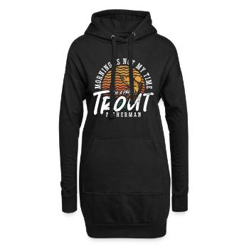 Pêcheur de truite Le matin n’est pas mon heure de pêche à la mouche - Sweat-shirt à capuche long Femme - noir - Devant