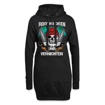 Fichten Sichten Vernichten Baumfäller Holzfäller - Hoodie-Kleid - Schwarz - Vorne