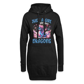 T-shirt Dragon Conte de fées Dragon Kanji japonais - Sweat-shirt à capuche long Femme - noir - Devant