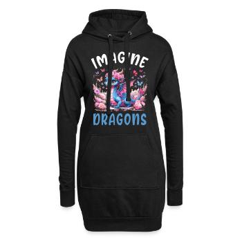T-shirt Dragon Conte de fées Dragon Kanji japonais - Sweat-shirt à capuche long Femme - noir - Devant
