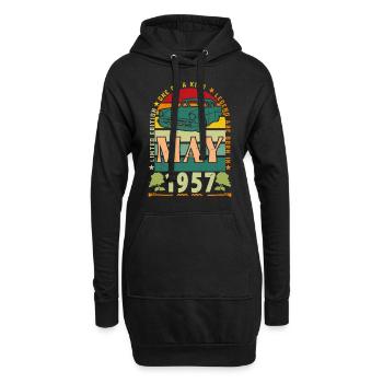 Mai 1957, Mai 1957, Mai 1957. - Hoodie-Kleid - Schwarz - Vorne