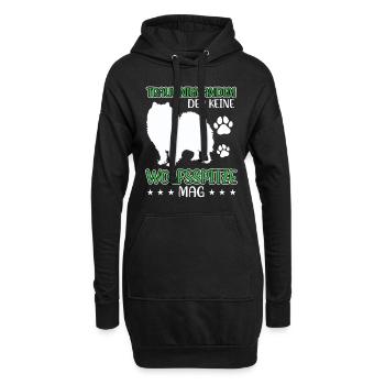 Wolfspitz ne fait pas confiance à Keeshond - Sweat-shirt à capuche long Femme - noir - Devant