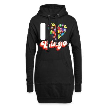 Bingo Player Heart I Love Bingo - Hoodie-Kleid - Schwarz - Vorne
