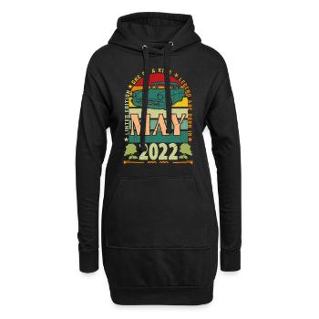 Mai 2022, Mai 2022, Mai 2022 Geburtstagsgeschenk. - Hoodie-Kleid - Schwarz - Vorne