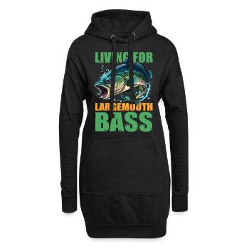 Leben für Forellenbarsche - Hoodie-Kleid - Schwarz - Vorne
