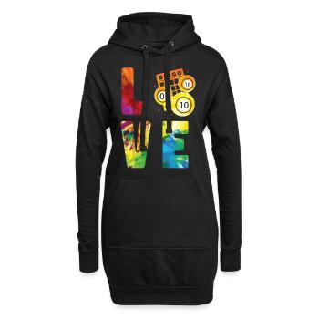 Bingo Player Watercolor Love - Hoodie-Kleid - Schwarz - Vorne