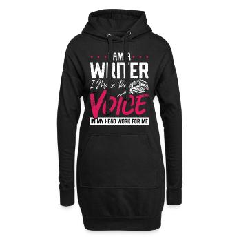 Ecrire Je suis un écrivain Je fais The Voice Journaliste - Sweat-shirt à capuche long Femme - noir - Devant