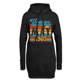 Mai 1960, Jahrgang Mai 1960 Jubiläumsgeschenk. - Hoodie-Kleid - Schwarz - Vorne