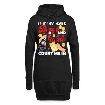 Bingo Player Wine If It Involves - Hoodie Dress - black - Front