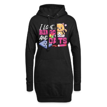Bingo Player Cat I Love Bingo And - Hoodie-Kleid - Schwarz - Vorne