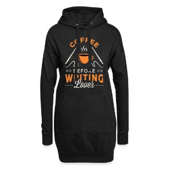 Writing Lover Coffee Before Novelist Coffee Lover - Hoodie-Kleid - Schwarz - Vorne