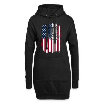 Disc Golf Drapeau des États-Unis Drapeau Panier à disques Drapeau des États-Unis Disque Go - Sweat-shirt à capuche long Femme - noir - Devant