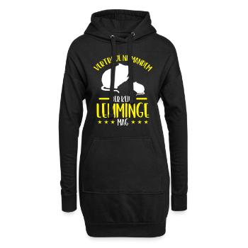 Lemming Don't Trust Vole Lemming - Hoodie Dress - black - Front