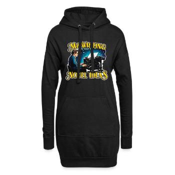 Mon écriture est pleine d’idées de romans Rédactrice de contenu - Sweat-shirt à capuche long Femme - noir - Devant