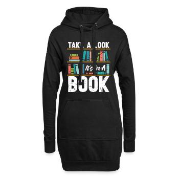 Lecture Jetez un coup d’œil C’est dans un livre Littérature - Sweat-shirt à capuche long Femme - noir - Devant