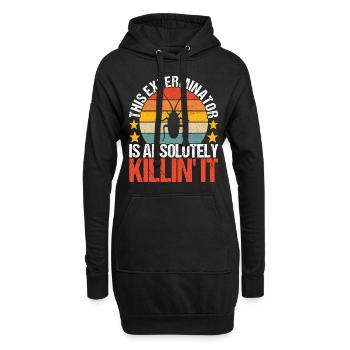 Schädlingsbekämpfung Kammerjäger - Hoodie-Kleid - Schwarz - Vorne