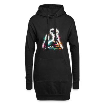 fille qui aime le Pilates - Sweat-shirt à capuche long Femme - noir - Devant