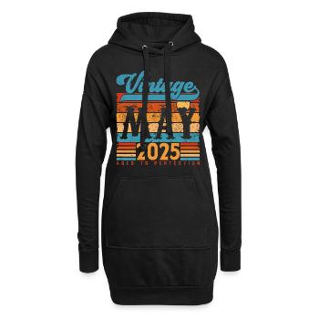 Mai 2025, Vintage-Geburtstagsgeschenk Mai 2025. - Hoodie-Kleid - Schwarz - Vorne
