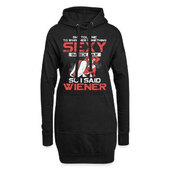 Hot Dog Adult She Told Me To - Hoodie-Kleid - Schwarz - Vorne